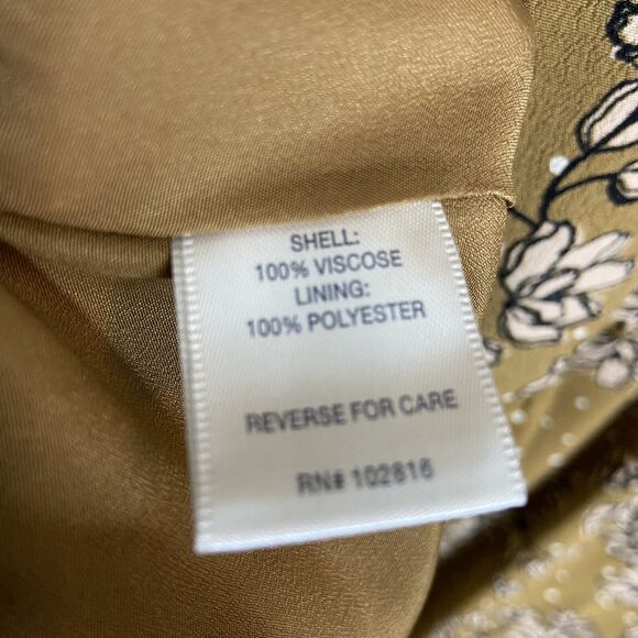 Ryllace Peasant 100% VISCOSE Mustard Promenade Tiered Floral Dress Plus Sz 20 1x - Picture 9 of 9